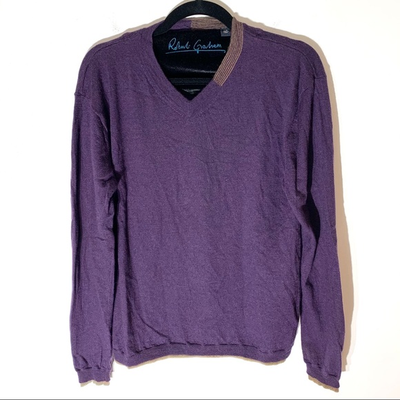 Robert Graham Other - Robert Graham Purple Wool Pursuit Sweater Large